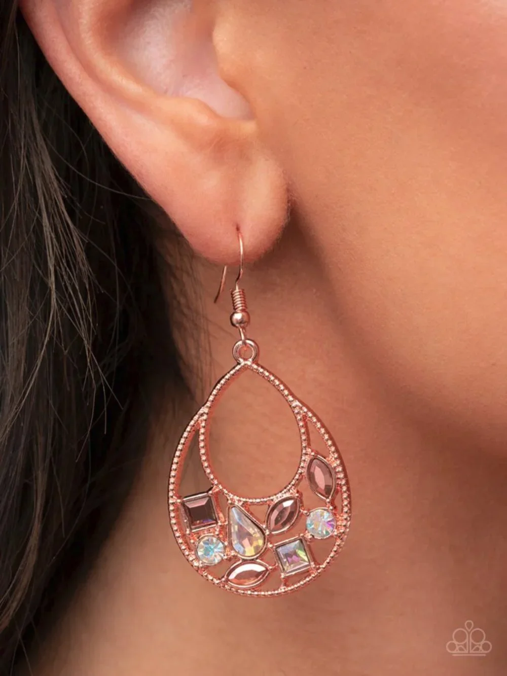 Paparazzi Jewelry Accessories - Regal Recreation - Copper Earrings - Vintage - Picture 3 of 4